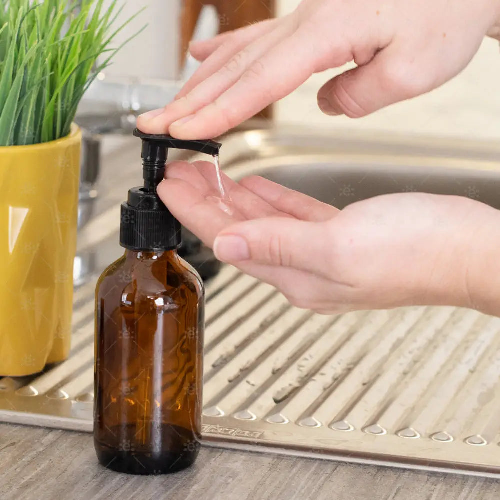 120ml Amber Glass Pump Dispenser Bottle Glass Lotion Bottle