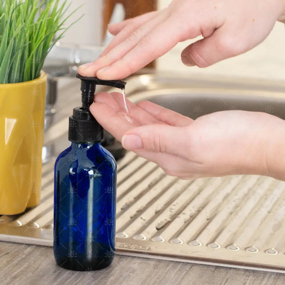 120ml Blue Glass Pump Dispenser Bottle Glass Lotion Bottle