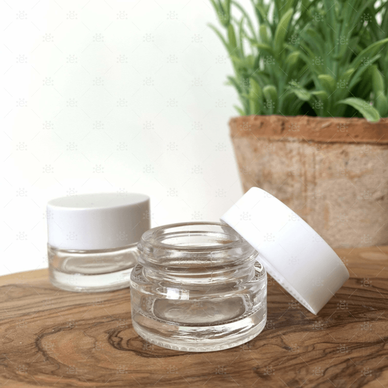 7ml Glass Jar with White Lid (5pk)