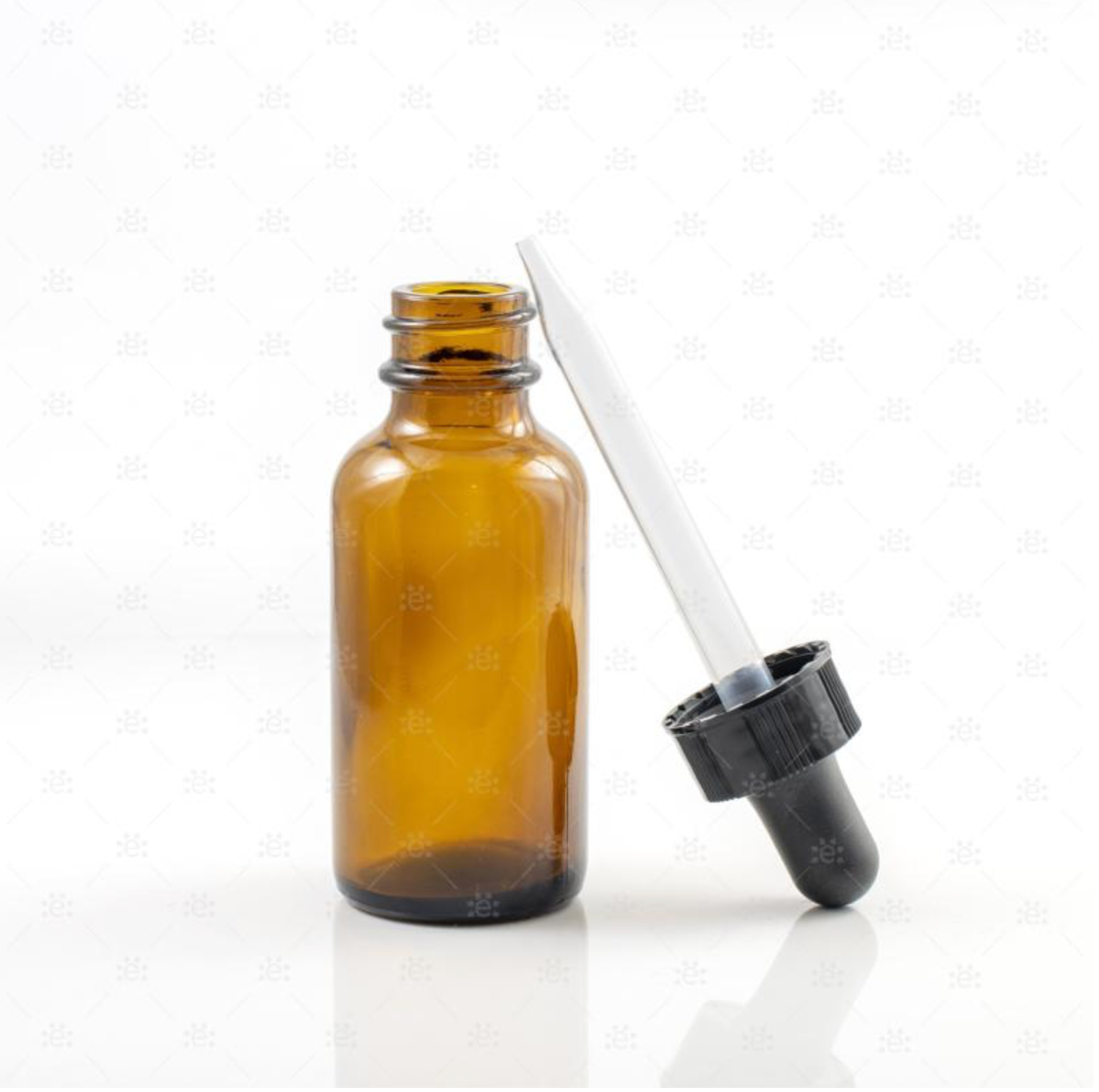 10 ml pipetteflaske i brunt glass med sort pipette til eteriske oljer, serum og DIY-produkter