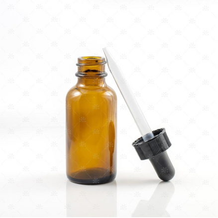 10 ml pipetteflaske i brunt glass med sort pipette til eteriske oljer, serum og DIY-produkter