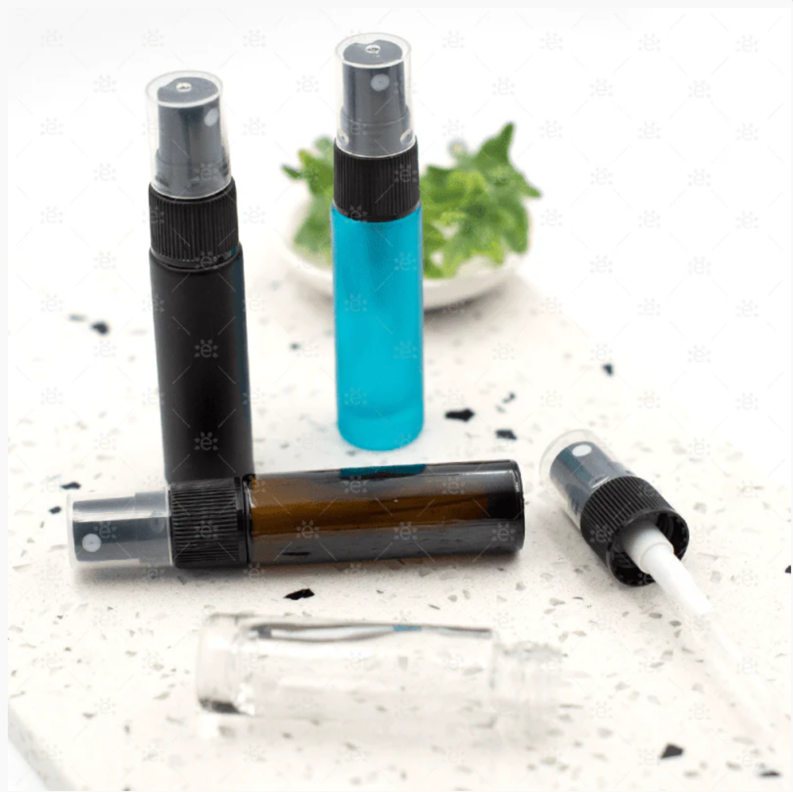 10 ml Deluxe frostede sprayflasker i lilla glass (5-pk)