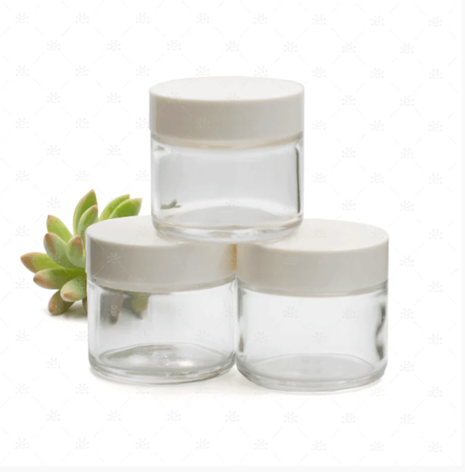 60 ml glasskrukke med hvitt lokk (3-pk)