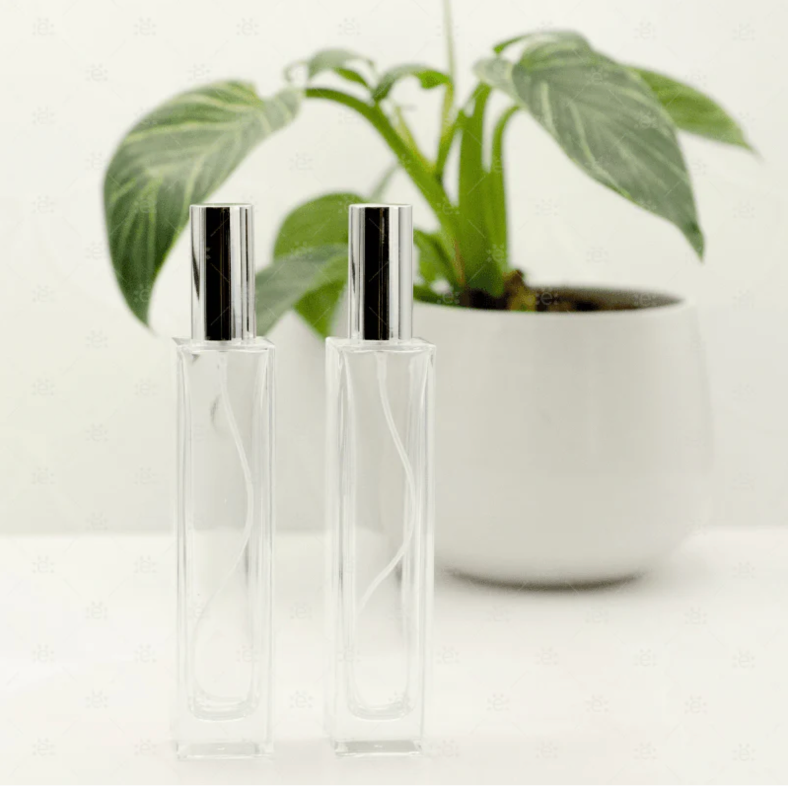 sprayflaske 100 ml i glass brukt til parfyme og romspray på bad med plante