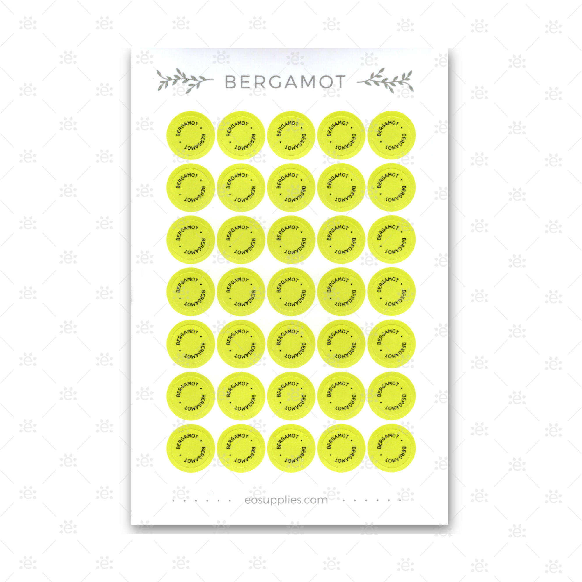 Bergamot klistremerker for eterisk olje etiketter til oljeflaske