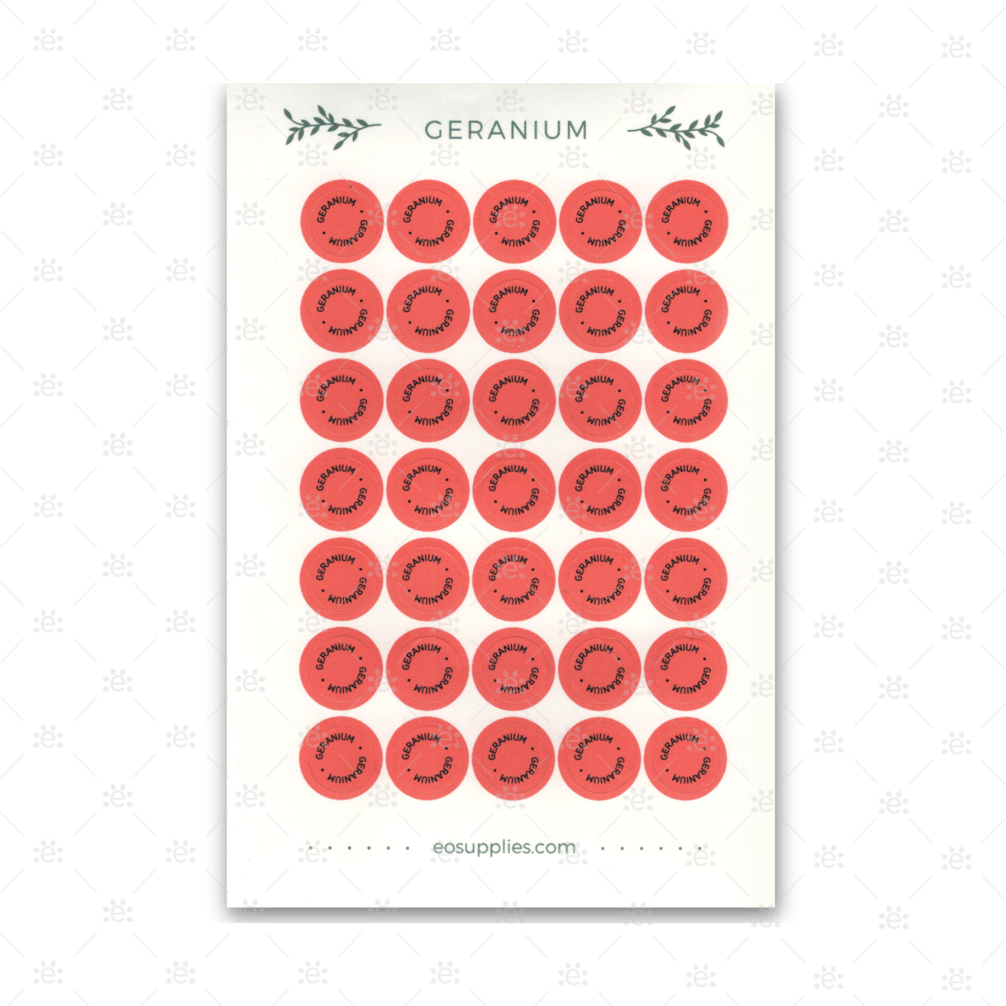 Geranium klistremerker for eterisk olje etiketter til oljeflaske