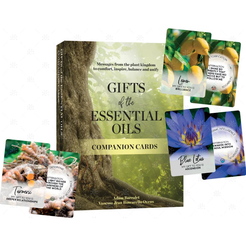 Gifts of the Essential Oils Companion Cards – kortstokk med 119 illustrerte kort om eteriske oljer, affirmasjoner, nøkkelord og plantevisdom.
