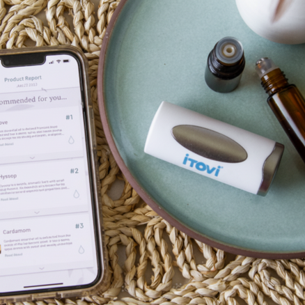 iTOVI scanner analyse med app og eteriske oljer