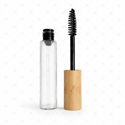 Mascaraflaske 10 ml med bambuslokk og mascarabørste applikator 3 pk