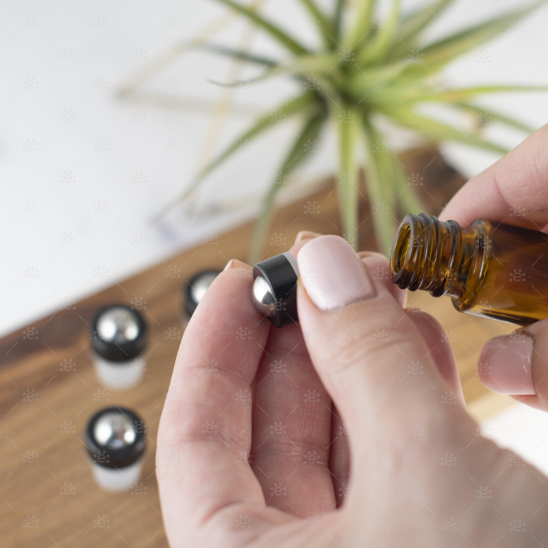 NEW STYLE Stainless Steel Roller Tops For 5 & 10ml Glass Roller Bottles (5 Pack)