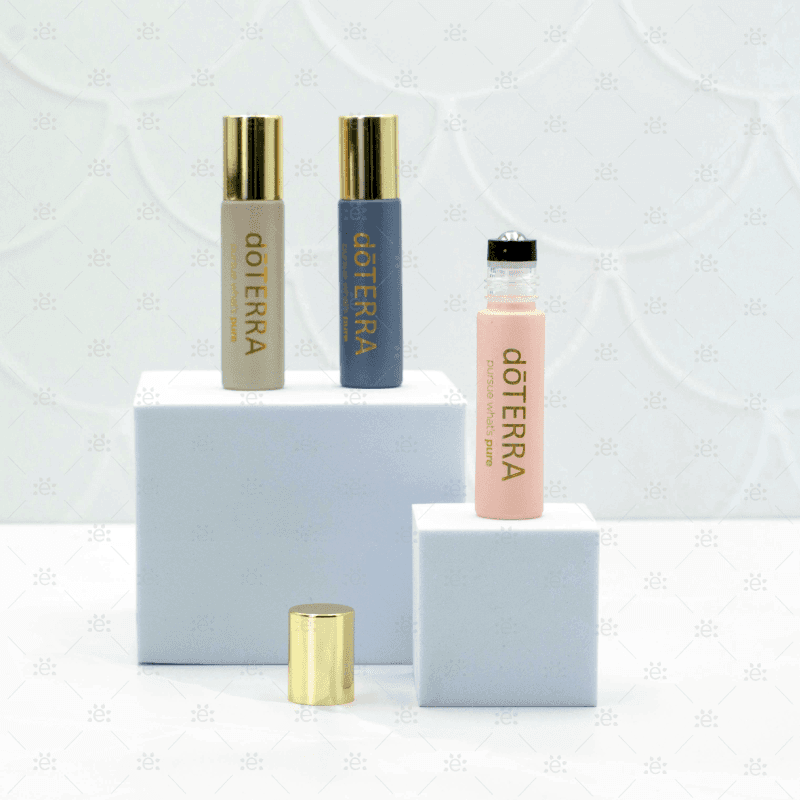 Matte rollerflasker med gullkork til eteriske oljer 10 ml