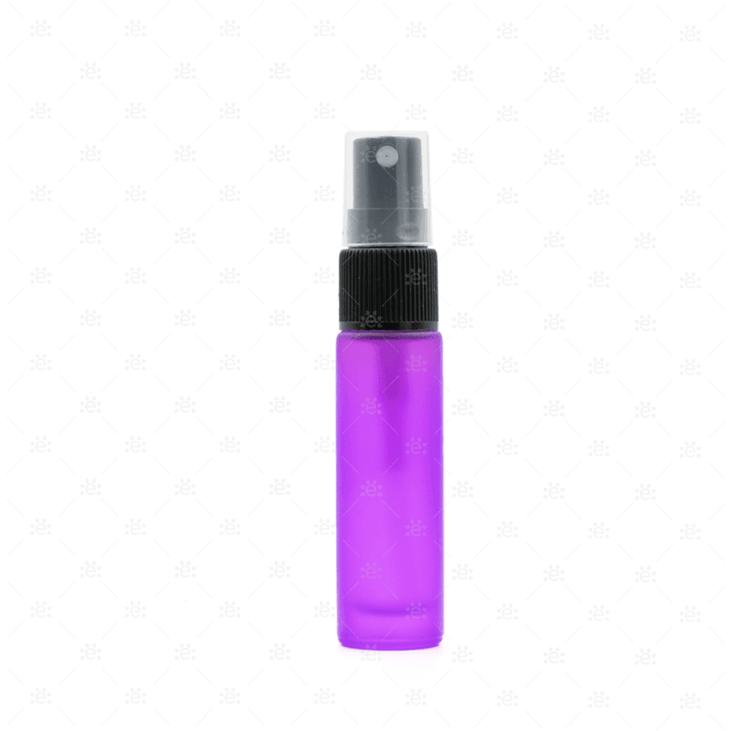 sprayflaske 10 ml lilla frostet glass med fin spray 5 pk til eteriske oljer