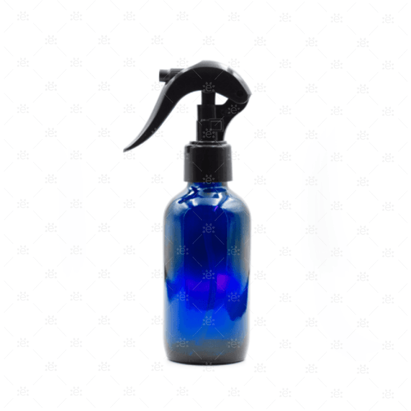 120 ml blå glass sprayflaske med sort trigger sprayhode til rengjøring og DIY