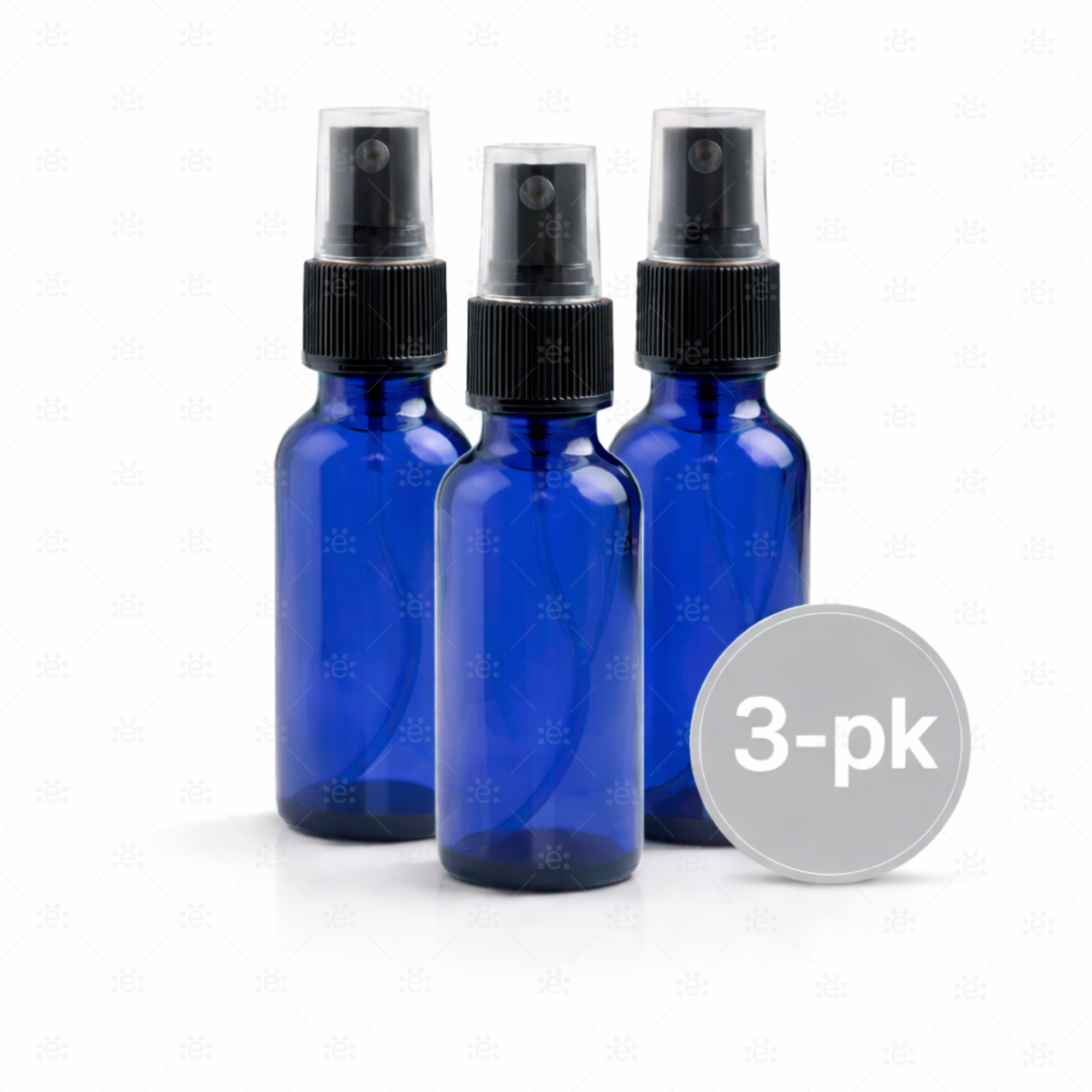 sprayflaske 30 ml blå glass med fin spray 3 pk eteriske oljer