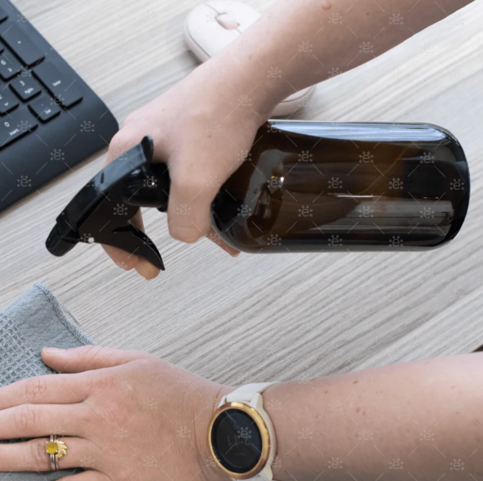 Brun glass sprayflaske 500 ml brukt til rengjøring