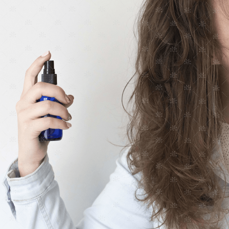 sprayflaske 60 ml blå glass brukt til hårspray