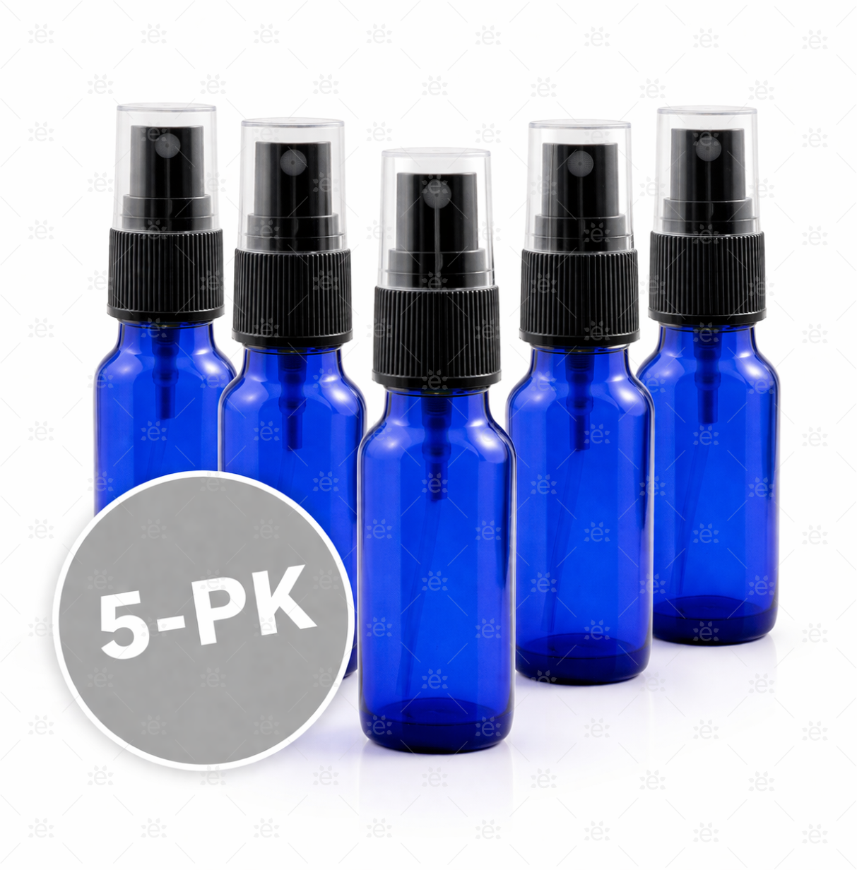 5 pk sprayflasker i blått glass 15 ml med fin spray til eteriske oljer og DIY
