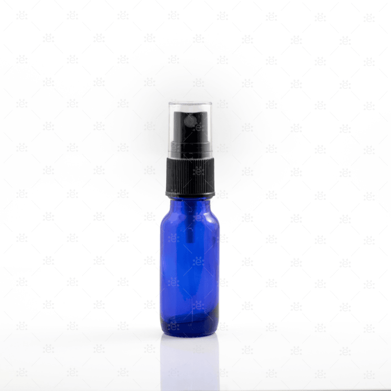 Sprayflaske 15 ml i blått glass med fin mist spray til reise og små blandinger