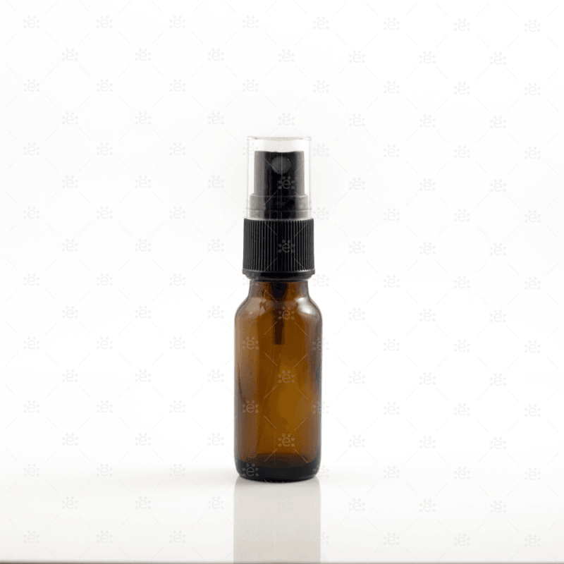 Sprayflaske i brunt glass 15 ml med fin spray til eteriske oljer og DIY