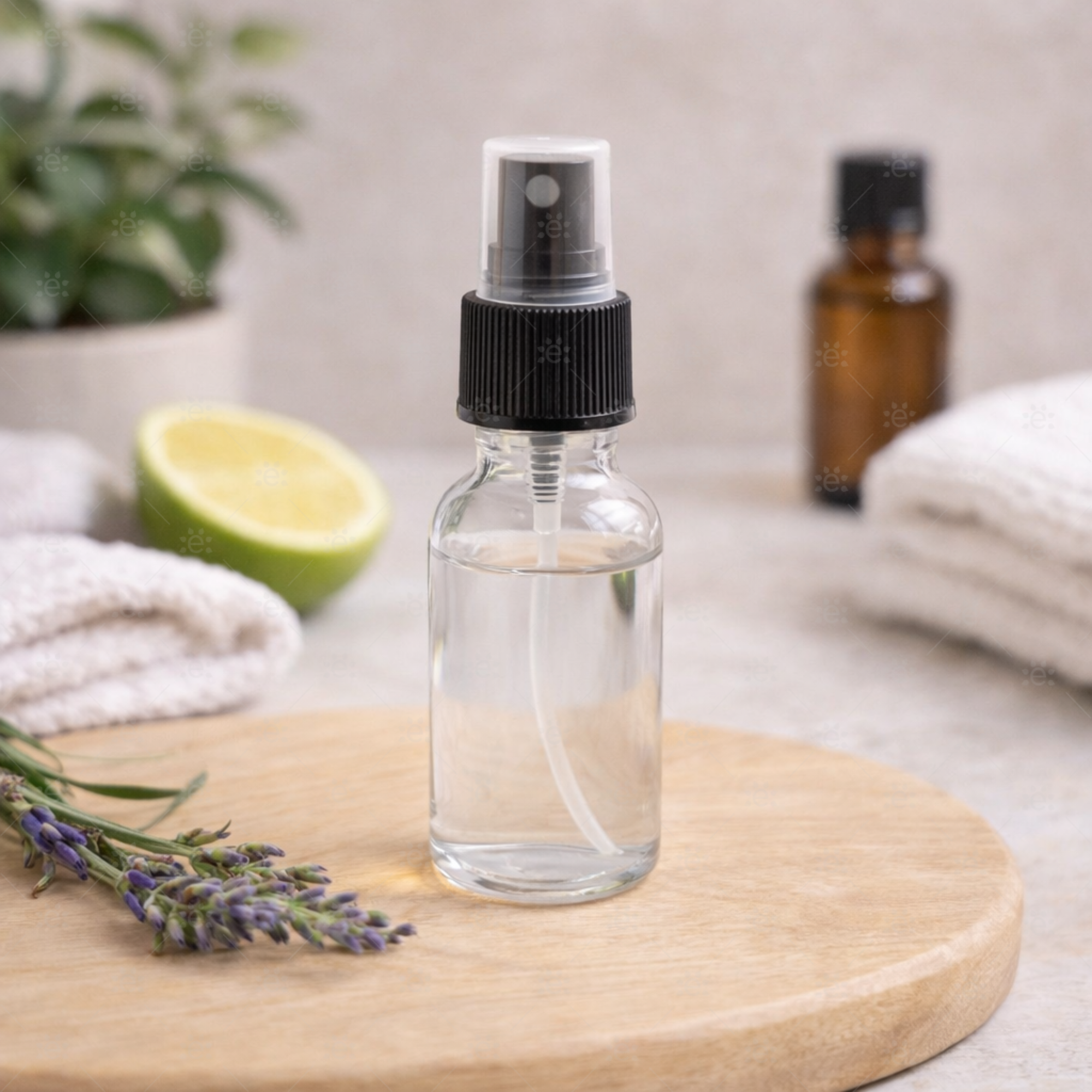 Sprayhode med fin dusj på 30 ml sprayflaske brukt til eteriske oljer og DIY-blandinger